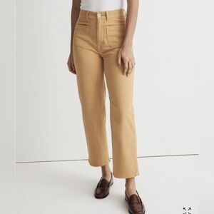 Madewell Petite Emmett 2.0 Wide-Leg Crop Pants 27P earthen gold